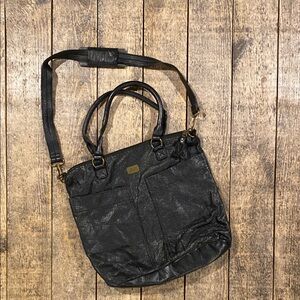 Black Leather Tote Bag